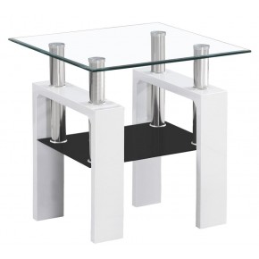 Стол журнальный SIGNAL LISA D прозрачный/белый